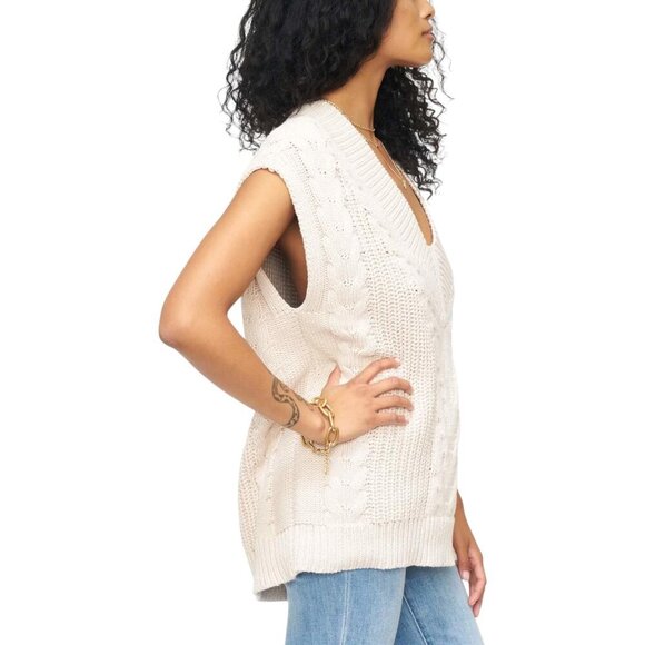 Pistola Kiran Oversized Cable Knit Sweater Vest Sz S - Picture 2 of 11
